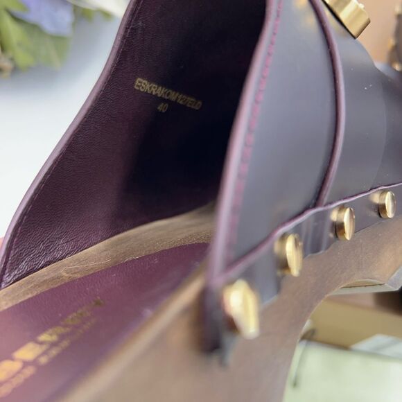 Women’s Burberry leather mules/clogs size 40 made in Italy - Picture 7 of 10